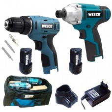 KIT PARAFUSADEIRA E CHAVE DE IMPACTO 12V WESCO WS1000K2