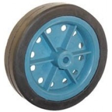 Roda de Borracha Maciça 5" Quadrada Azul c/ Furo 5/16 e 9/16