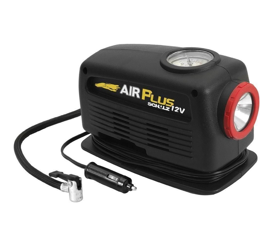 Mini Compressor de Ar com Lanterna 10 Amp 12V Air Plus Schulz